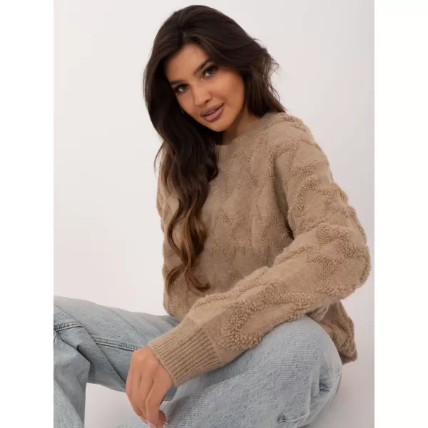  Dámský svetr WOOL FASHION ITALIA AT-SW-2361.61 DARK BEIGE 