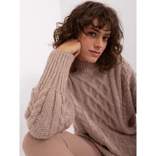  Dámský svetr WOOL FASHION ITALIA AT-SW-2363-2.30 DARK BEIGE 