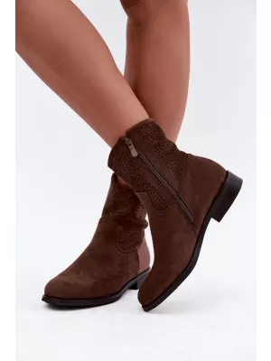 Dámské kotníkové boty S.BARSKI HY62-8125 CHOCOLATE