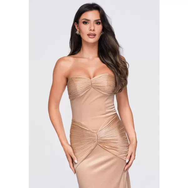  Dámské šaty LARICA LA-OM-DLR422 BEIGE 