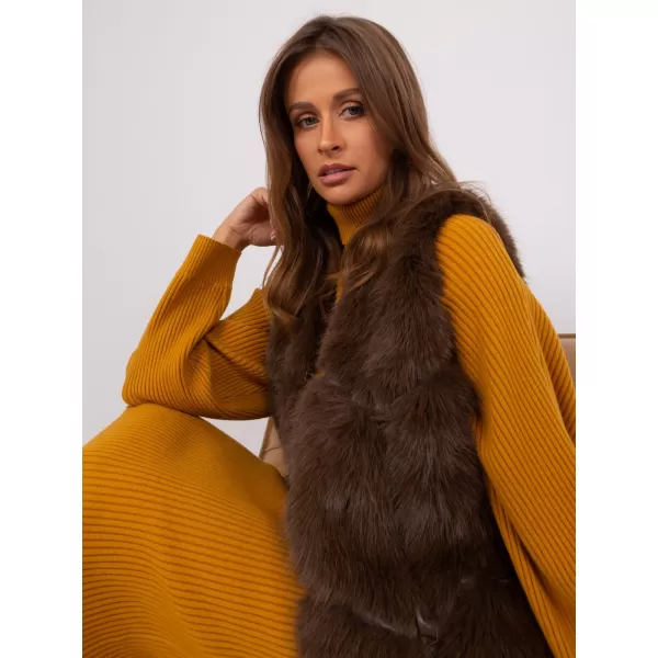  Dámská vesta WOOL FASHION ITALIA AT-KZ-2375.00P DARK BROWN 