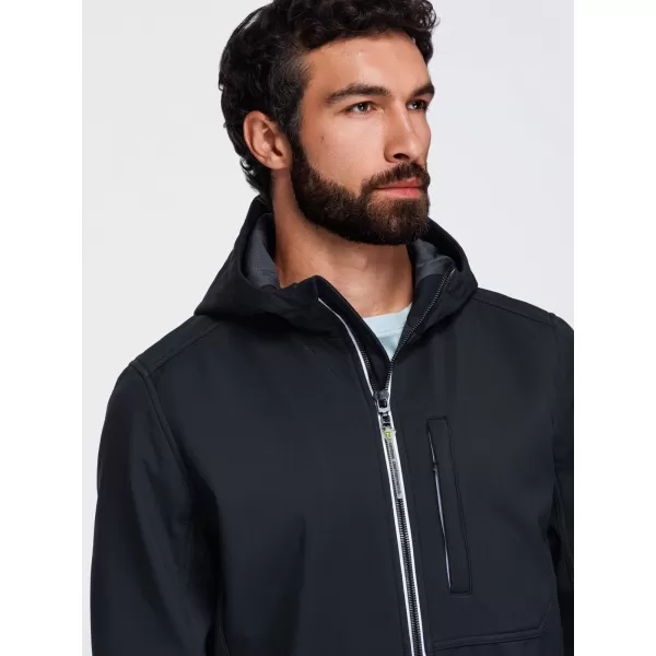  Pánská softshellová bunda OMBRE OM-JANP-0292 BLACK 
