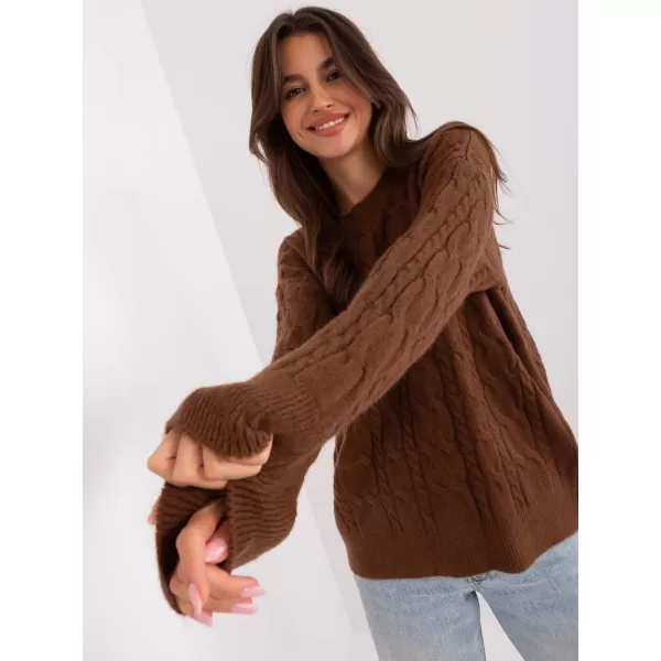  Dámský svetr WOOL FASHION ITALIA AT-SW-2335-1.68P BROWN 