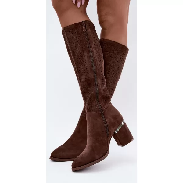  Dámské kozačky S.BARSKI HY62-8122 BROWN 