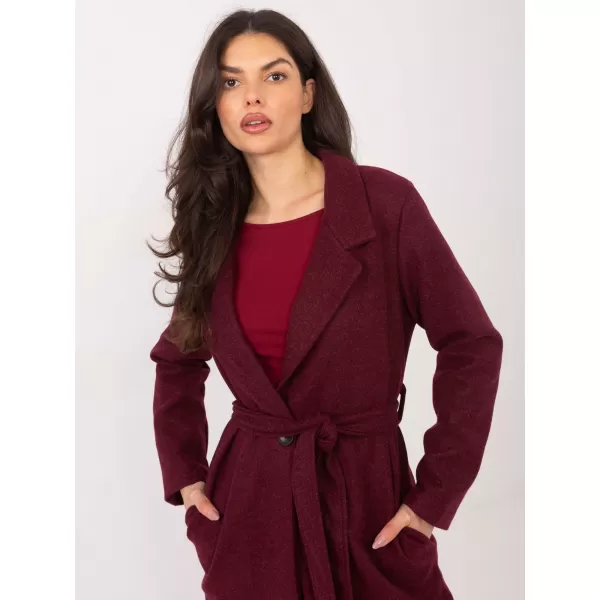  Dámský kabát OCH BELLA TW-PL-BI-5312A.85 BURGUNDY 