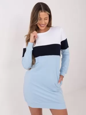 Dámské šaty RUE PARIS RV-SK-5869.04 WHITE-BLUE