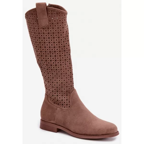  Dámské kozačky S.BARSKI HY62-8144 COFFEE 