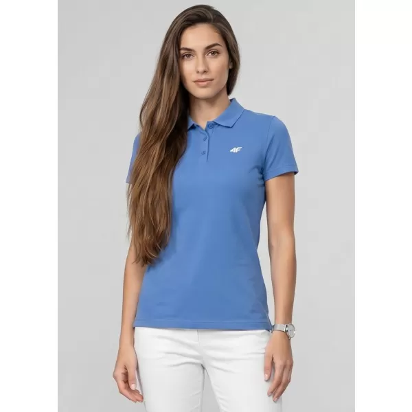  Dámské triko s límečkem 4F 4FWMM00TPTSF0768 DENIM 