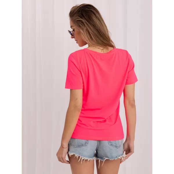  Dámské tričko RUE PARIS RV-TS-A1095.33 FLUO PINK 