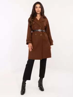 Dámský kabát RUE PARIS IT-PL-FL5712.84 BROWN