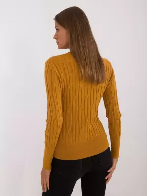 Dámský svetr WOOL FASHION ITALIA AT-SW-2338-2.00 DARK YELLOW