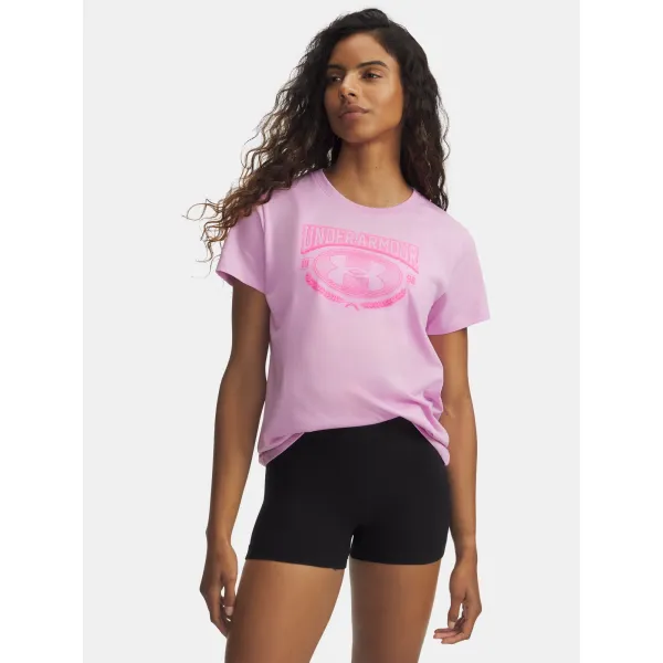  Dámské triko UNDER ARMOUR UA W VARSITY SS 6010592-669 RŮŽOVÁ 