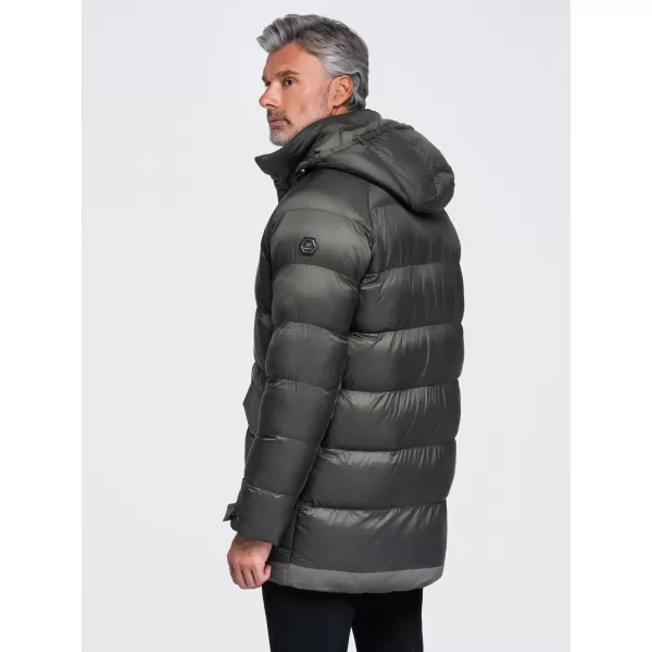  Pánská zimní bunda OMBRE OM-JALJ-0263 DARK OLIVE 