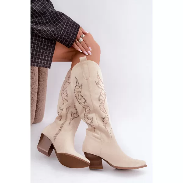  Dámské kovbojky BOTO 2539A LIGHT BEIGE 