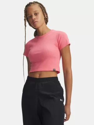 Dámské triko UNDER ARMOUR RIVAL RIB BABY TEE 6000264-600 RŮŽOVÁ