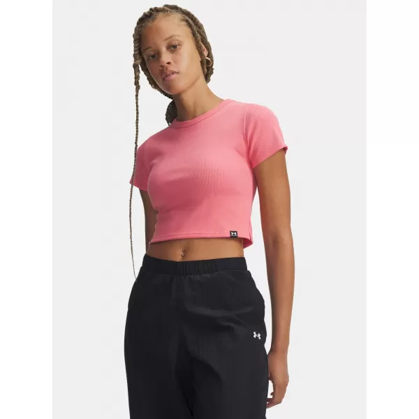  Dámské triko UNDER ARMOUR RIVAL RIB BABY TEE 6000264-600 RŮŽOVÁ 