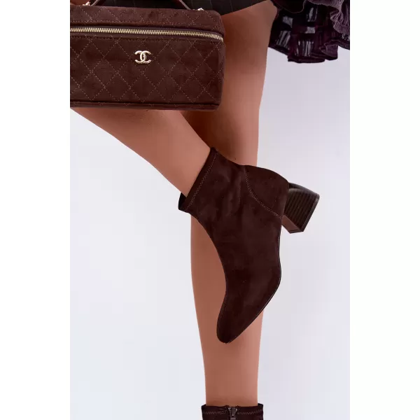  Dámské kotníkové boty BOTO D-338 CHOCOLATE SUEDE 