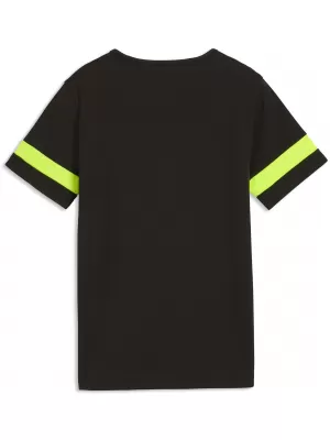 Dětské triko PUMA ATTACANTO LOGO JERSEY JR 66104603 PUMA BLACK/LIME SQUEEZE