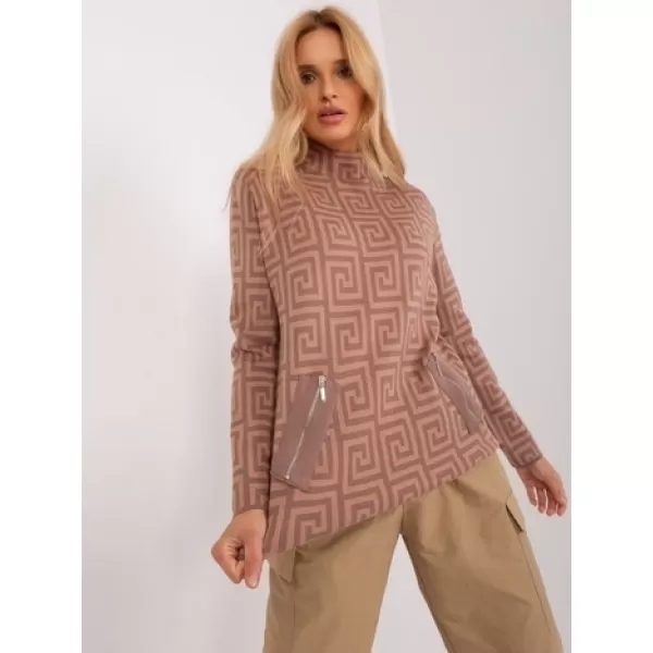  Dámský svetr WOOL FASHION ITALIA AT-SW-2341.00P LIGHT BROWN 