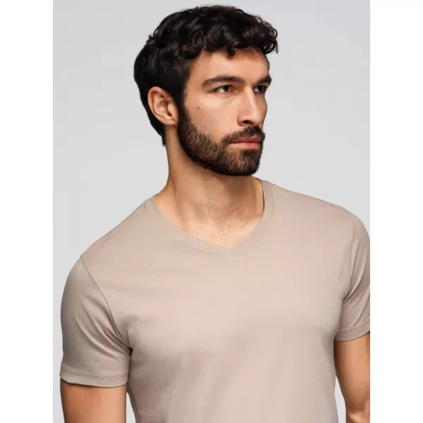  Pánské triko OMBRE OM-TSBS-0281 WHITE/SAND/NAVY 