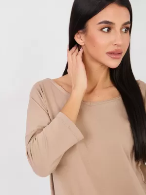 Dámské triko RUE PARIS RV-BZ-A1091.16 DARK BEIGE