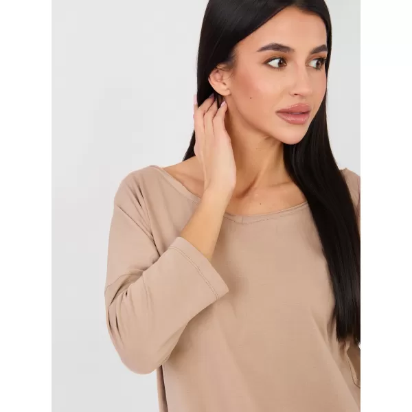  Dámské triko RUE PARIS RV-BZ-A1091.16 DARK BEIGE 