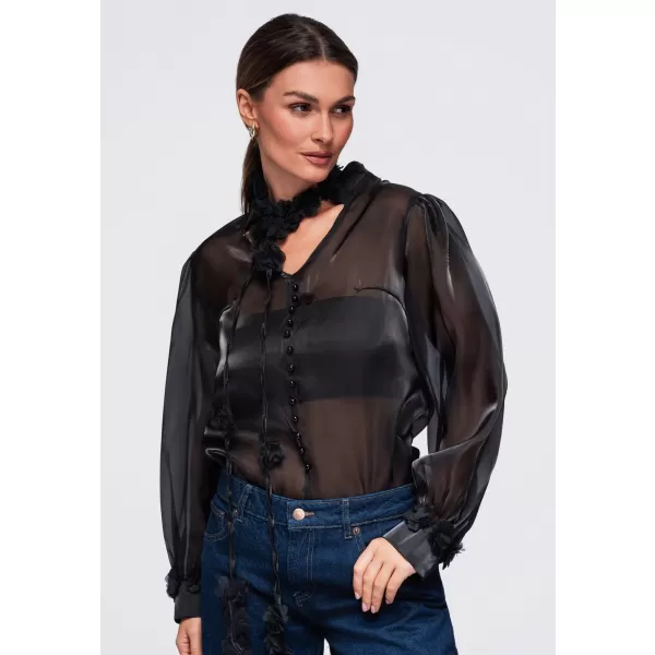  Dámská halenka OMBRE OW-TS-E0086 BLACK 