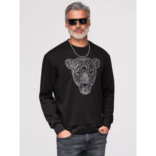  Pánská mikina OMBRE OM-SSNZ-0273 BLACK 