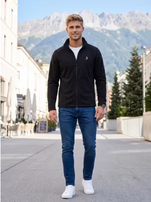 Pánská fleece mikina ALTISPORT ALM002852 ČERNOSTŘÍBRNÁ