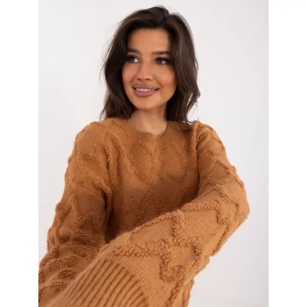  Dámský svetr WOOL FASHION ITALIA AT-SW-2361.61 LIGHT BROWN 