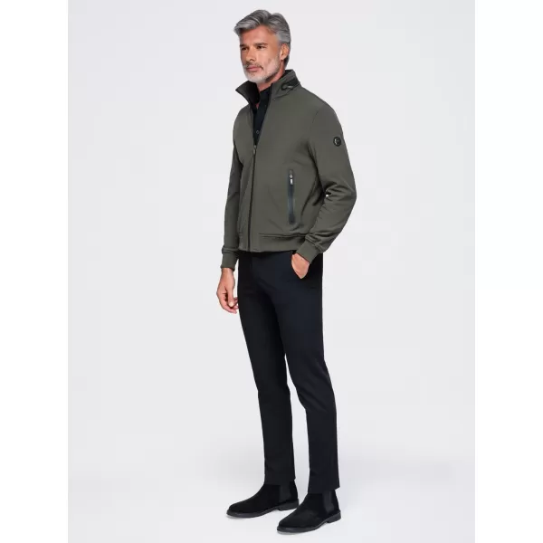  Pánská bunda s kapucí OMBRE OM-JANP-0233 DARK OLIVE 