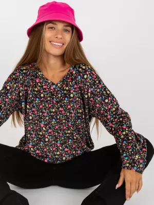 Dámská halenka RUE PARIS RV-BZ-8132.60 BLACK AND PINK
