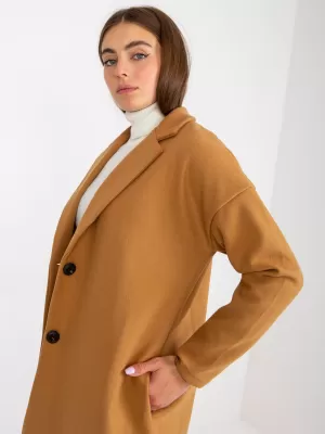 Dámský kabát OCH BELLA TW-PL-BI-7298-1.15 CAMEL