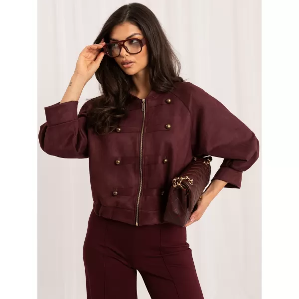  Dámská bunda ITALY MODA MI-KR-3546.65 BURGUNDY 