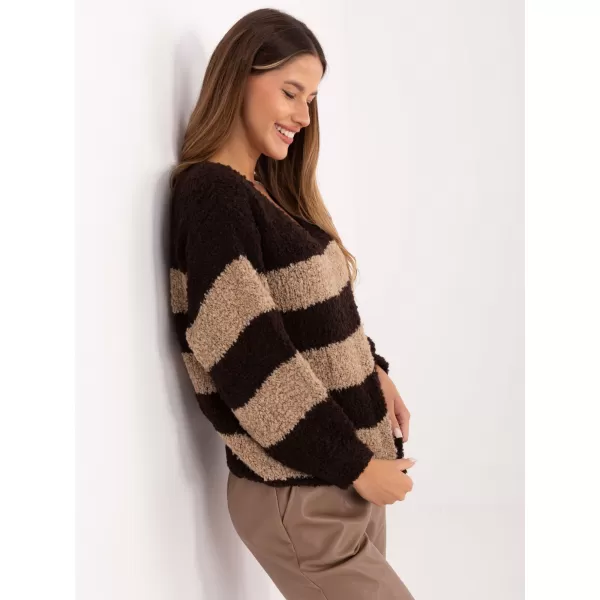  Dámský svetr ITALY MODA MI-SW-WK3031.22 DARK BROWN 