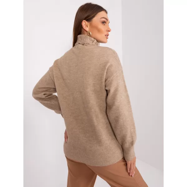  Dámský svetr WOOL FASHION ITALIA AT-SW-23401.97P LIGHT BROWN 