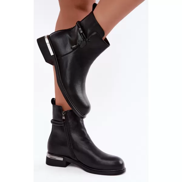  Dámské kotníkové boty D&A MK62-7025 BLACK 