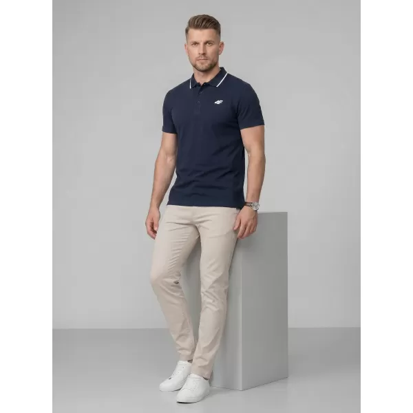  Pánské triko s límečkem 4F 4FWMM00TPTSM0773 NAVY 
