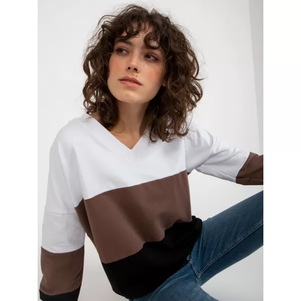  Dámská mikina RUE PARIS RV-BL-8328.72 WHITE-BLACK 