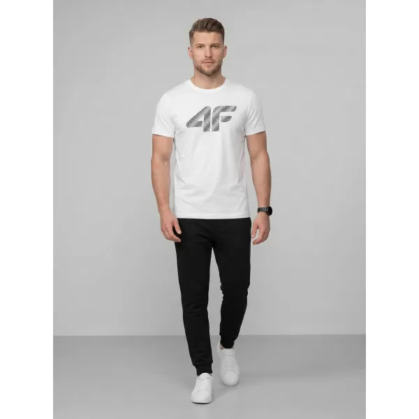 Pánské triko 4F 4FWMM00TTSHM3342 WHITE 