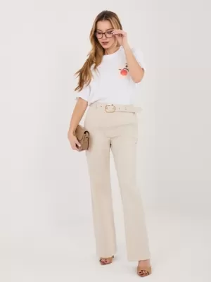 Dámské kalhoty RUE PARIS IT-SP-FL8252-1.90 LIGHT BEIGE