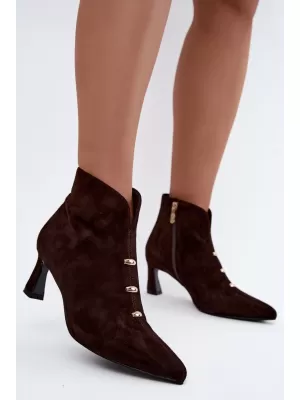 Dámské kotníkové boty D&A CR62-3496 CHOCOLATE