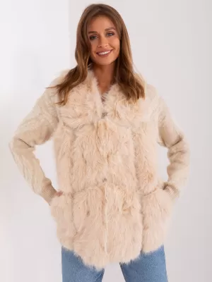 Dámská vesta WOOL FASHION ITALIA AT-KZ-2375.00P BEIGE
