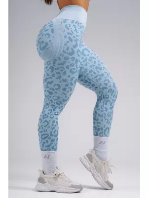 Kompresní push-up legíny s leopardím vzorem NEBBIA PRIMAL 849 BLUE LEOPARD