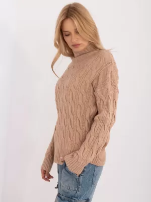 Dámský svetr WOOL FASHION ITALIA AT-SW-23445.00 CAMEL