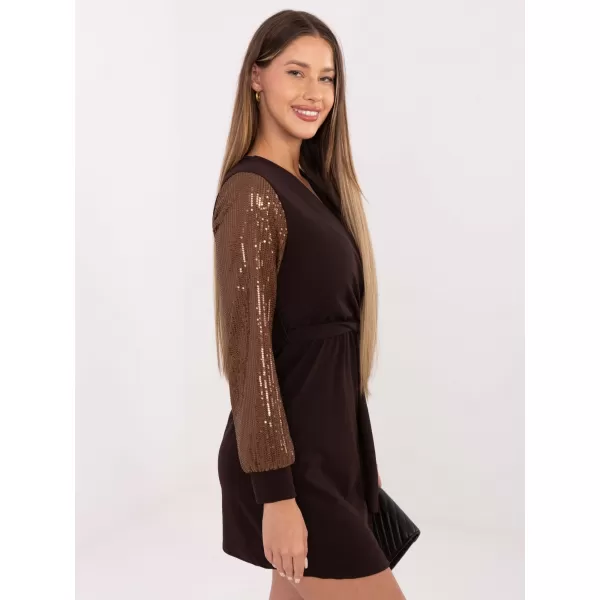  Dámské šaty ITALY MODA MI-SK-67634.99 DARK BROWN 
