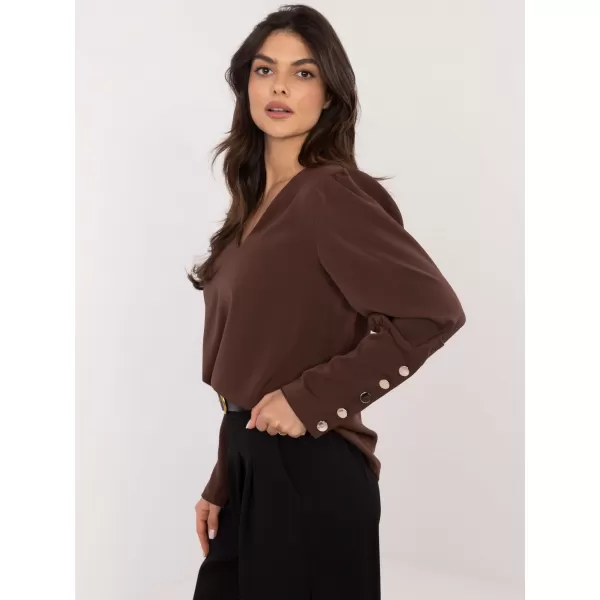  Dámská halenka ITALY MODA MI-BZ-M721.38 DARK BROWN 
