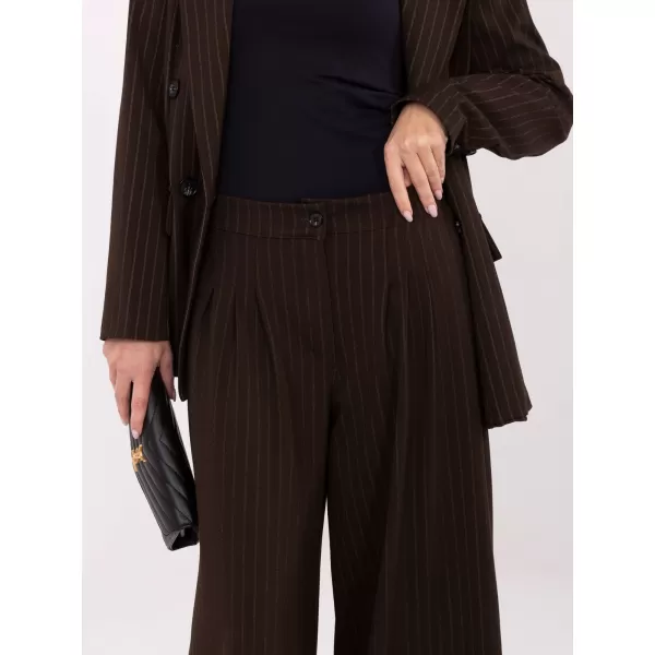  Dámské kalhoty RUE PARIS IT-SP-FL9787.85 DARK BROWN 