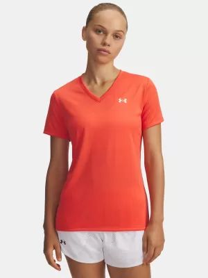 Dámské triko UNDER ARMOUR TECH SSV- SOLID 1384229-690 ČERVENÁ