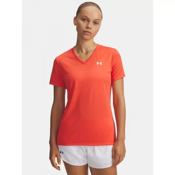  Dámské triko UNDER ARMOUR TECH SSV- SOLID 1384229-690 ČERVENÁ 